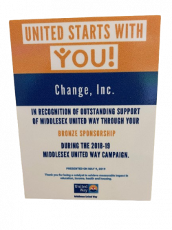 Bronze Sponsorship 2018-19 Middlesex United Way Campaign Award